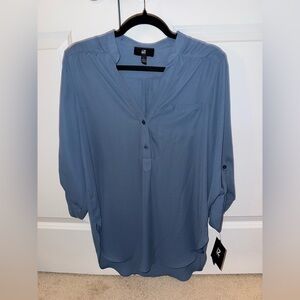 Iz Byer Women's Slate Blue Blouse
